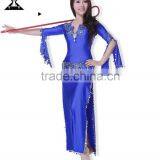 Wuchieal professional Elegant belly dance long dress for girl dancers stage show wear (QC2166)