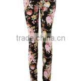 Floral Print Stretch Sexy Skinny Denim Jeans thumbnail-1