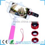 Apexel Lens with Selfie Stick, 3 in 1 Clip Lens, Lens for iPhone for Mobile Phone Lens