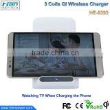 3 Coil For All Phones Charging Qi Wireless Charger Stand thumbnail-4