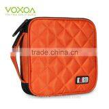 Orange 32 Capacity 230D Space Twill PVC Fabric DVD Case CD Holder Personalized cd Case Multi Disc Dvd Cases