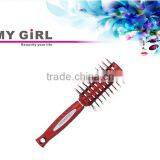 MY GIRL Retro Soft Rubber Cushion Massager Detangling Natural Bristle Hair Brush Plastic Travel Hair Brush thumbnail-3
