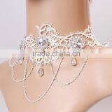 MYLOVE Women Goth Lace Gemstone Collar Choker Crystal Pendant Necklace Jewelry Gift MLY272 thumbnail-2