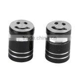 Universal Aluminum Smile 2X Smile Black Motorcycle Tyre Tire Valve Stem Caps NEW thumbnail-1