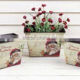 Hot Sale S/3 Christmas Metal Garden Pot, Paper Decal Pot thumbnail-1