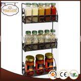 Hot sale 3 tier wall mounted metal spice rack