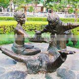 copper/brass man and woman statue sculpture for garden decoration