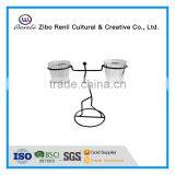 Clear Votive Candle Holder Glass With Metal Stand for Centerpiece thumbnail-1