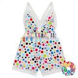 wholesale toddlers bodysuits Rainbow dots cotton infant toddlers clothing baby romper