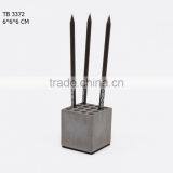 Concrete Block Pens, Pencils and Brushes Pen Holder With Black Wool Felt Base thumbnail-1