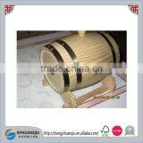 Wooden Oak Barrel 5L-Black Rustic Rings-Wine,Port,Rum,FREE LASER ENGRAVING CN thumbnail-2