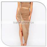 2016 Fall Season Slinky Side Ruched Open Leg Sexy Long Skirt thumbnail-5