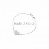 Silver Plated CZ Studded Designer Heart Bracelet thumbnail-1