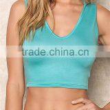 MGOO 2017 Custom Made Sleeveless Cotton Spandex 180g Crop Tops With Hood Fashion Mint Lounge Basic Tops thumbnail-5