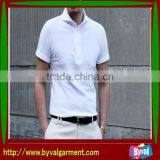 OEM 100% Cotton White High Neck Casual Clothing Short Sleeve Polo Neck Plain Shirt for Man thumbnail-1