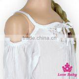 Hot Fashion Baby Girls White Color Off Shoulder Shirts Fashion Girls Beautiful Shirts Wholesale Little Girls Off Shoulder Top thumbnail-4