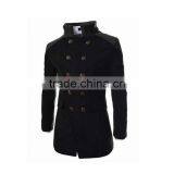 Hot Sale Long Sleeve Woolen Black Navy and Gary Warm 4 Size for Choice Coat of Wool thumbnail-2