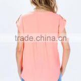 China Wholesale Roll Sleeves T-shirt Cheap Women t Shirt thumbnail-4