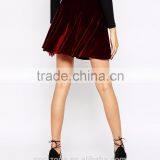Fully Lined Soft-touch Skater Skirt Women, Velvet Mini Skirts 2015 thumbnail-2