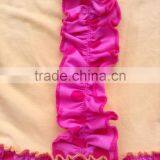 Baby Girl Ruffle Dress Kids Solid Color Ruffled Frock Design Pink Dots And Yellow Color Patchwork Dress QL-51 thumbnail-4