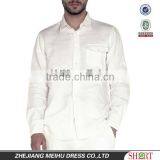 100%linen Long Sleeve Khaki Color Shirts for Men With Spread Collar and One Pocket thumbnail-1