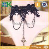 Fashion Lace Necklace European and American Retro Fake Collar Cross Necklace
