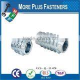 Made in Taiwan Brass Standard Stainless Steel Threaded Zinc Plated Wood Insert Nut thumbnail-3