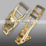 Ratchet for Lashing Belt, Ratchet With Finger Line Handle, Yellow Zinc Plated