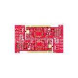 FR - 4 1.6mm 2 Layer Red Solder Mask Lead Free HAL PCB for Network Card
