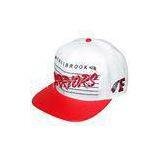 Promotional Ladies Snapback Baseball Caps Red / Plain Leather Peak Hat thumbnail-1