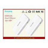 High Capacity 6000mah Mini USB Battery Pack With LED Lighting Aluminum Shell