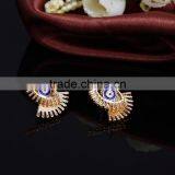 Oil Drop Evil Eye Earrings Turkish Lucky Eye Metal Ear Stud