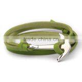 Cool Charm Anchor Wrist Band Men Leather Bracelet thumbnail-2