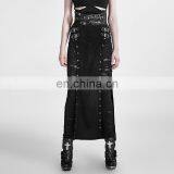 Q-298 Punk Rave Women's Black Long High Waisted Split Skirt thumbnail-2