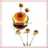 Wedding Gift Hamburger Design Fruit Fork thumbnail-1