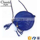 CR Fast Delivery Styling Elegant Round Shape Tassels Zipper With Long Chain Women Purse Red Crossbody Shoulder Bag thumbnail-4