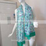Green 60s Rayon Scarves Women thumbnail-2