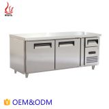 Stainless steel 1.8M length 2-Doors Work table chiller for commercial use with under shelf
