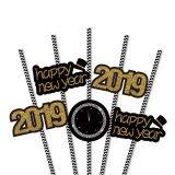 ST043 New Year Occasion Party Decoration 36 Pcs 2019 Happy New Year Party Paper Straw thumbnail-2