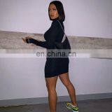 LAITE D2172 New Arrivals Autumn&winter High Collar Solid Color Casual Dresses Fashion Bodycon Women Dresses thumbnail-6