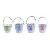 2020 New Personalized Easter Bunny Basket Bags Burlap Cotton With Tassel Carrying Gift and Eggs Tote Storage