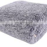 Wholesale High Quality Gray Plain Color Printed Fluffy Plush 100%Sherpa Blanket Sherpa Fleece Throw Blanket thumbnail-2