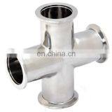 Food Grade Stainless Steel SS304 SS316 Clamp 4-Way Vacuum Cross Pipe Fittings for Secure thumbnail-2