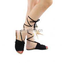 Ladies Beautiful Fashion Design Flat Lace up Sandals Shoes Women's Evening Dress Shoes thumbnail-1