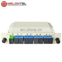 MT-1081-8 Fully Stocked 1*8 Type Fiber Optic Cassette Box Type PLC Splitter With SC UPC Adaptor thumbnail-2
