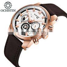 OCHSTIN GQ6111 Chronograph Quartz Men Watch Military Sport Leather Wristwatch Relogio Masculino thumbnail-2