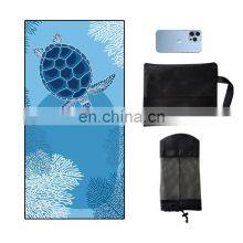Trendy Rectangular Foldable Brand New Bath Custom Sea Thick Sand Resistant Logo Printed Beach Towel thumbnail-5