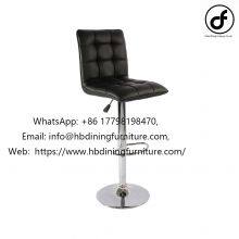 Black PU leather seat metal base lift bar chair stool