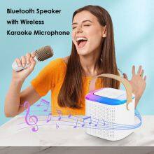 Portable Handheld Wireless Karaoke Microphone Bluetooth Speaker Mini Microphone With Speaker Wireless Microphone System thumbnail-2
