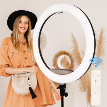 Kytuwy 22inch Lamp Selfie Led Ring Fill Light With Tripod Stand 22 Inch Photographic Ringlight 3 Phone Holders Custom Video thumbnail-3